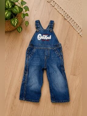 Vintage OshKosh B'gosh Denim Overalls Toddler 18M Carpenter Utility Classic Jean